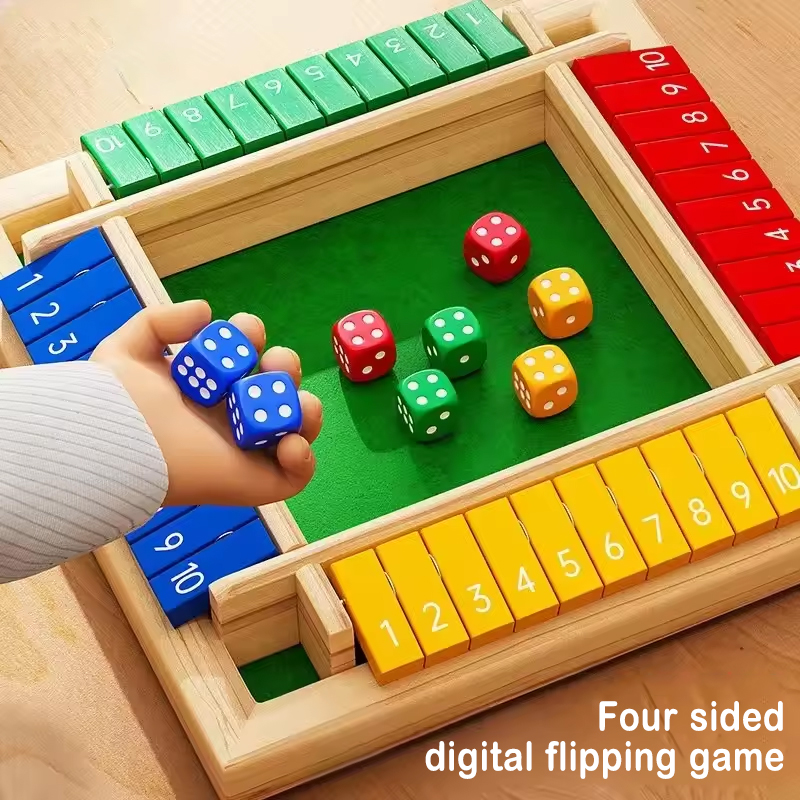 Party Games For 7 People - 박스 게임 나무 주사위 4면 플립