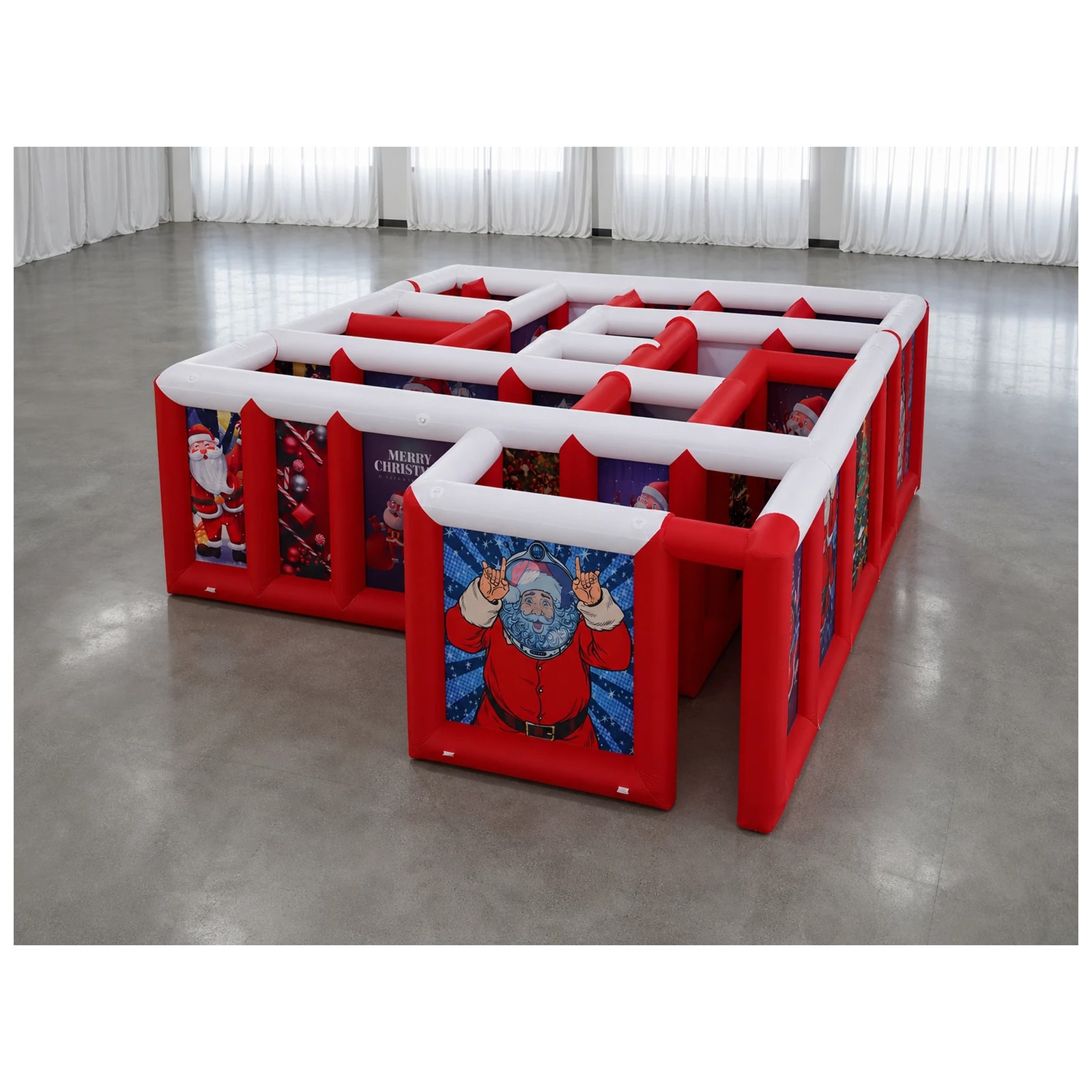Party Games Kids Outdoor - 대형 빨간색과 흰색 평평한 지붕의 에어바운스