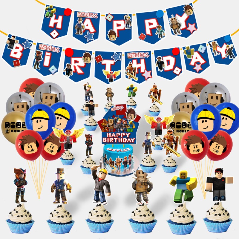 로블록스 게임 만화 생일 파티 풍선 깃발 케이크 토퍼  - Party Games In Roblox 리뷰 및 가격