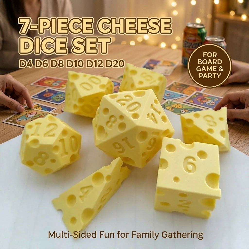 크리에이티브 불규칙한 치즈 주사위 세트 D4 D20 다 - Party Games No Props 리뷰 및 가격