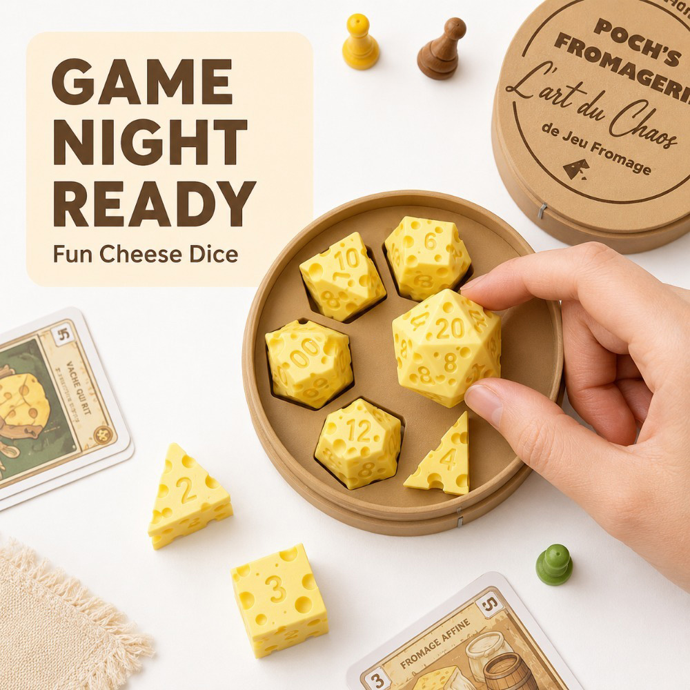 크리에이티브 불규칙한 치즈 주사위 세트 D4 D20 다 - Party Games No Props 리뷰 및 가격