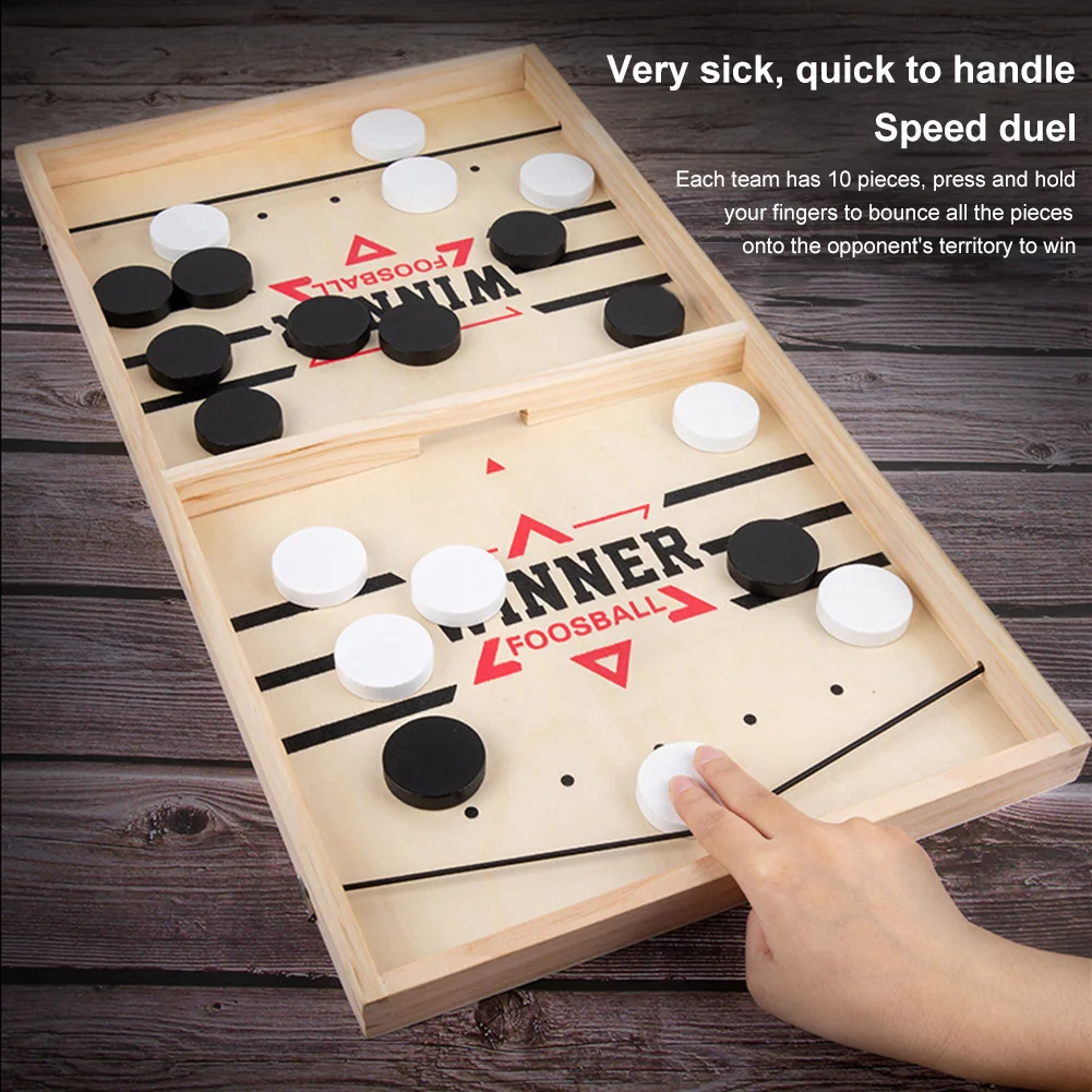 슬링퍽 보드 게임 나무 하키 파티 게임, 빠른 진행 재 - Party Games For 7 People 리뷰 및 가격