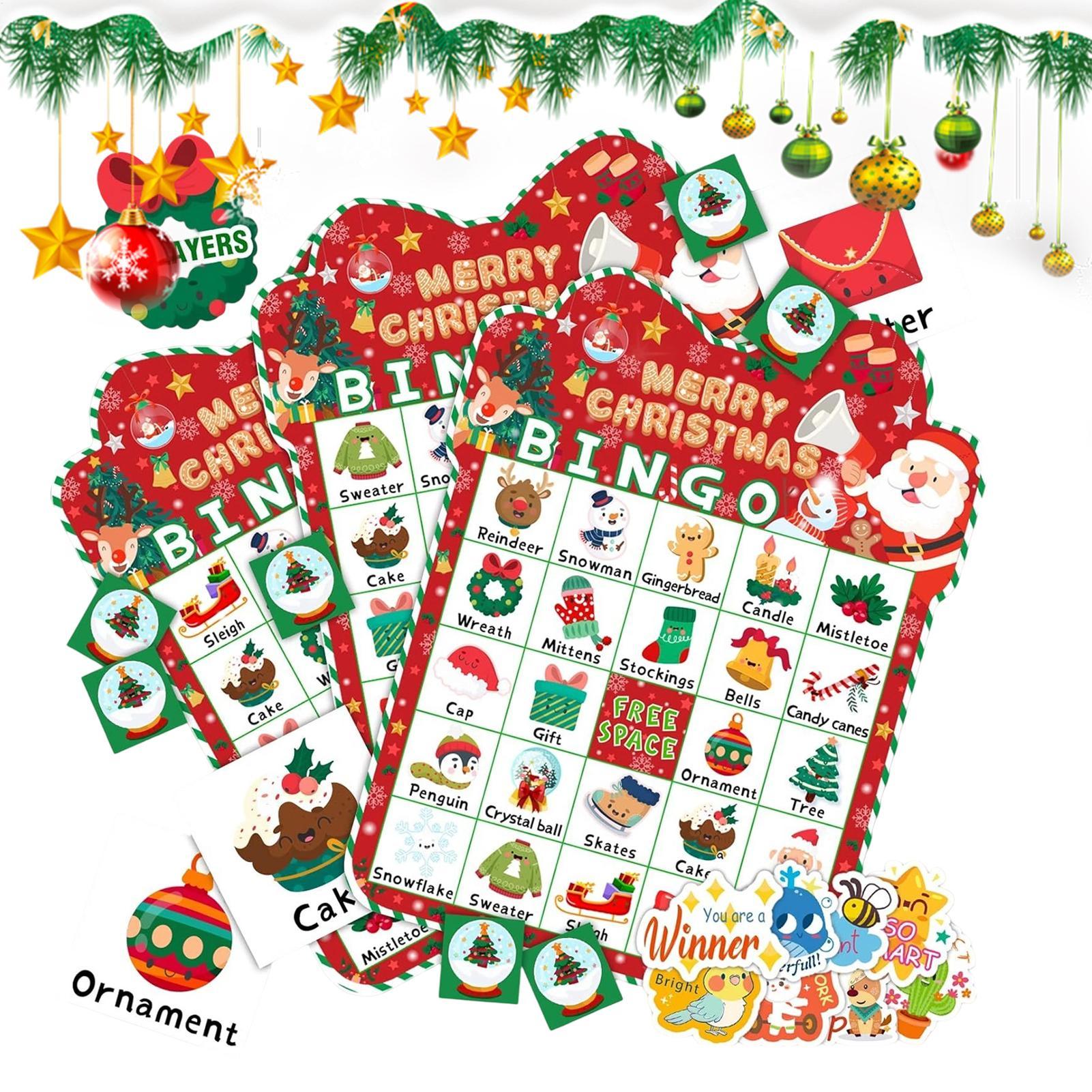 크리스마스 빙고 게임 24장 세트 (휴일 파티, 교실  - Party Games Bingo 리뷰 및 가격