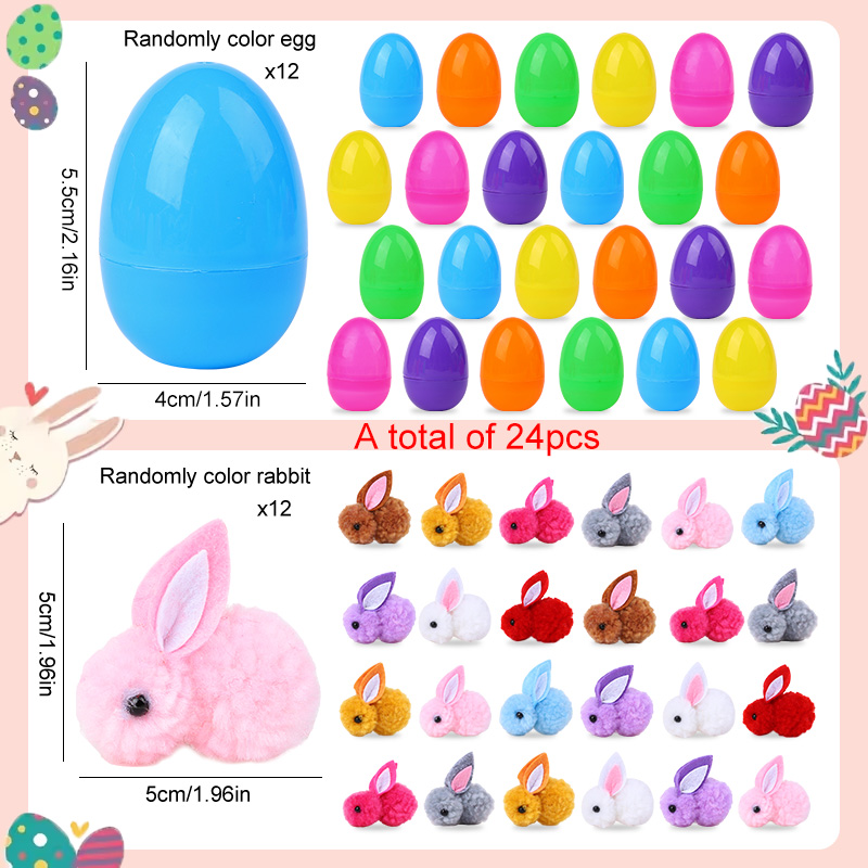 24개 귀여운 토끼 그림이 있는 부활절 달걀, 어린이  - Party Games Easter For Kids 리뷰 및 가격
