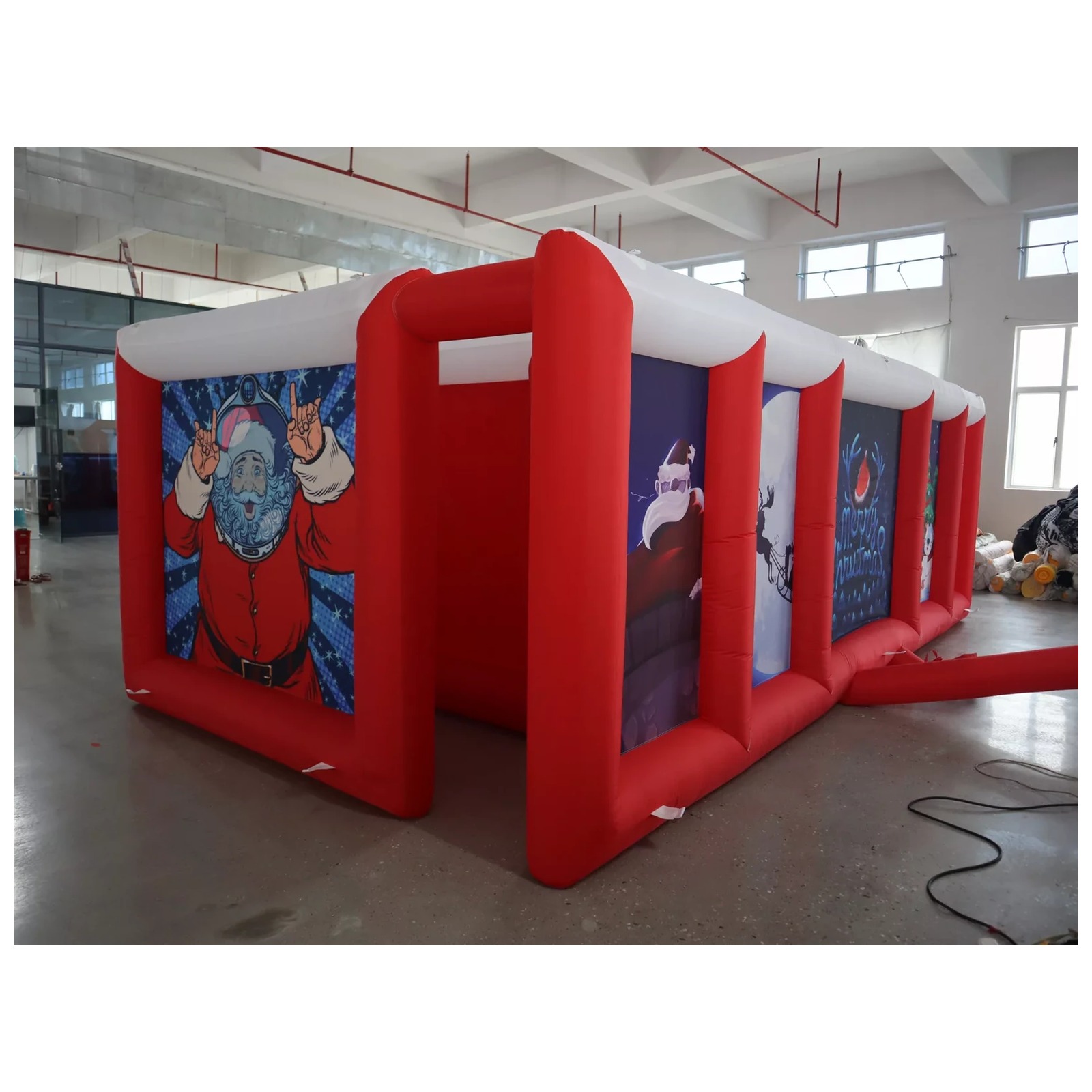 대형 빨간색과 흰색 평평한 지붕의 에어바운스 미로 3X - Party Games Kids Outdoor 리뷰 및 가격